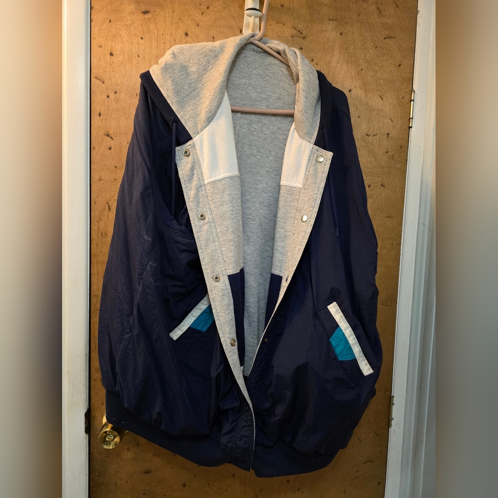 Dana Buchman Navy and White Reversible Jacket